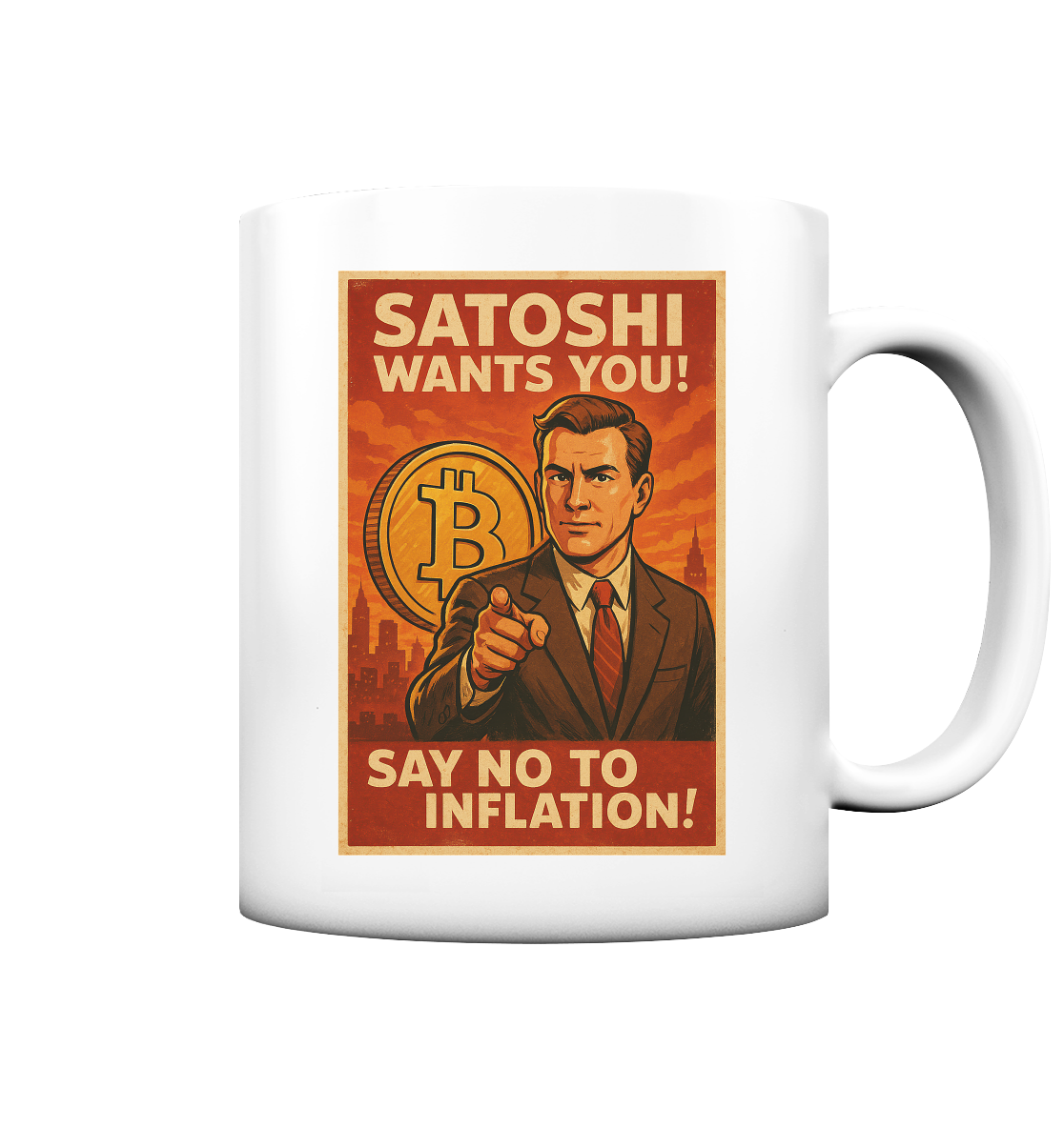 Bitcoin-Tasse "Satoshi Wants You!"