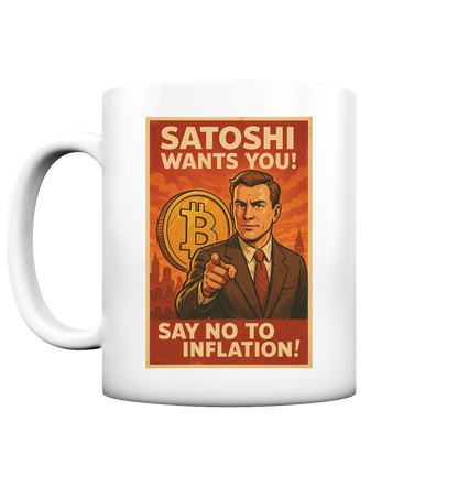 Bitcoin-Tasse "Satoshi Wants You!"