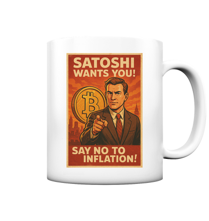 Bitcoin-Tasse "Satoshi Wants You!"
